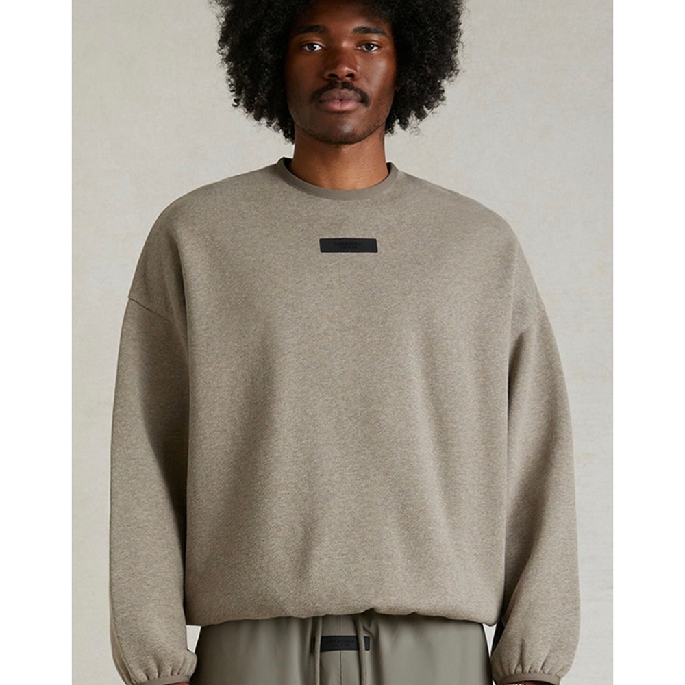 Fear of God Essentials Sweatshirt Men XL Grey Excellent Oversized Logo Patch